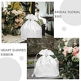 thumbnail image 3 of KONTONTY 2Pcs Wedding Day Bridal Money Bag White Satin with Heart Design and Sparkling Rhinestone, 3 of 8