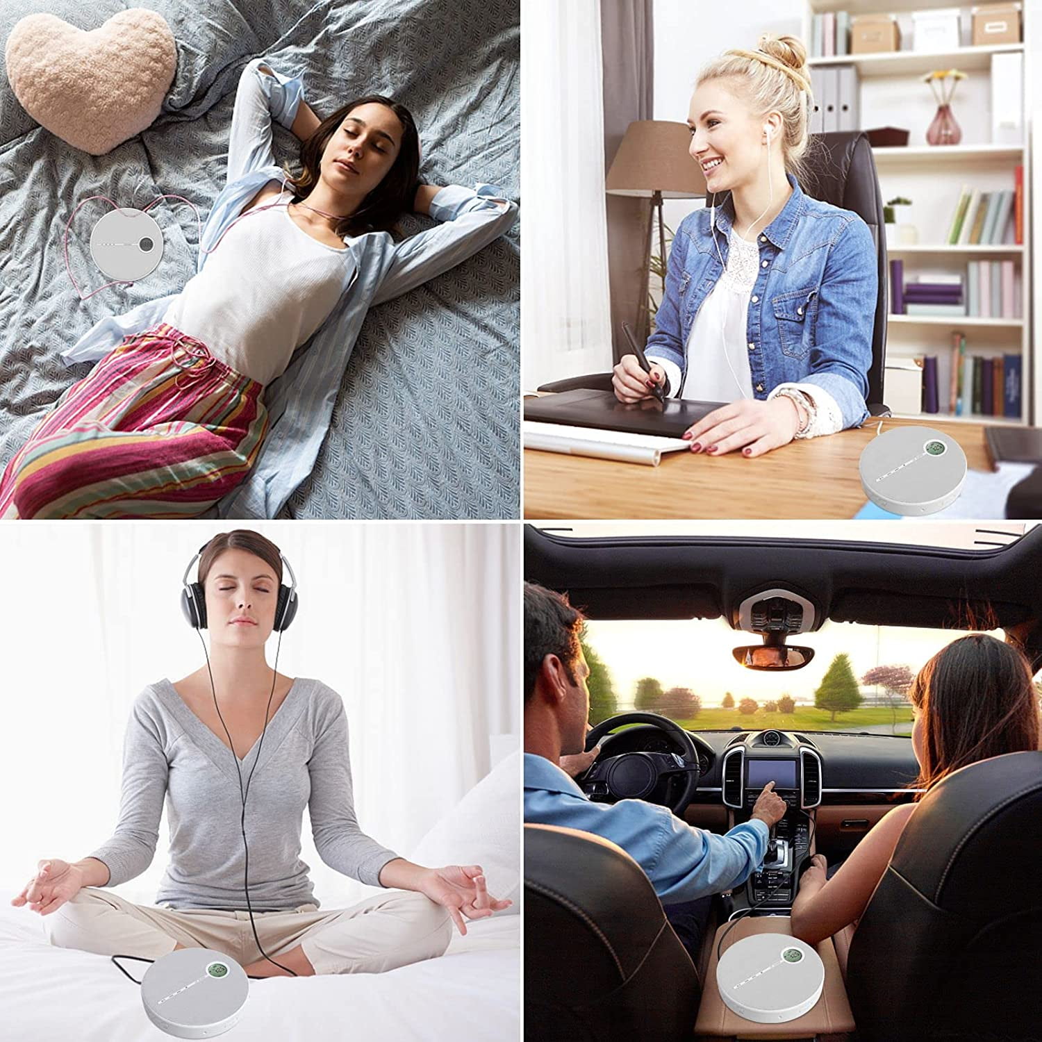 MUSICOZY Portable CD Player with Bluetooth,Fabric anti-Skip CD Player with Headphones & Dual Stereo Speakers,Rechargeable a-b Repeat Player CD Speaker for Home/Travel,Support CD MP3 USB AUX Input