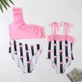thumbnail image 3 of Mommy and Me Swimsuits Matching Family Swimwear Mother Girls One Piece Summer Floral Stripes Beachwear Bathing Suits Set for Kids Women, 3 of 9