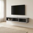 thumbnail image 4 of Wall Mounted Wood TV Console Entertainment Center Wall Decor 60-inch Gray, 4 of 7