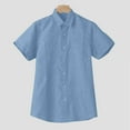 thumbnail image 6 of Ceisia Men's Regular Straight Short Sleeve Flax Shirt Solid Color Casual Spring Summer Shirt Gift, 6 of 8