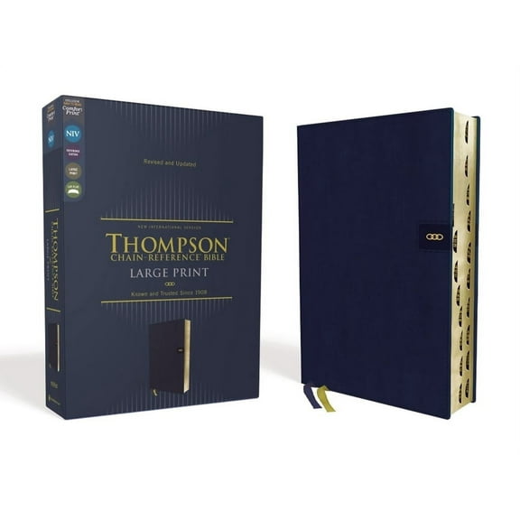 Niv, Thompson Chain-Reference Bible, Large Print, Leathersoft, Navy, Thumb Indexed, Red Letter, Comfort Print, (Hardcover)