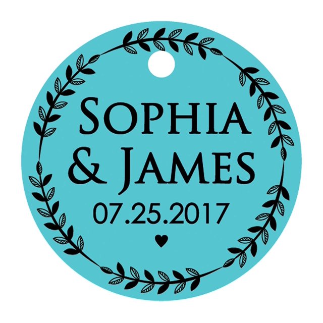 100 PCS Custom Made Round Hang Tags Personalized Wedding Favor Gift Paper Tags