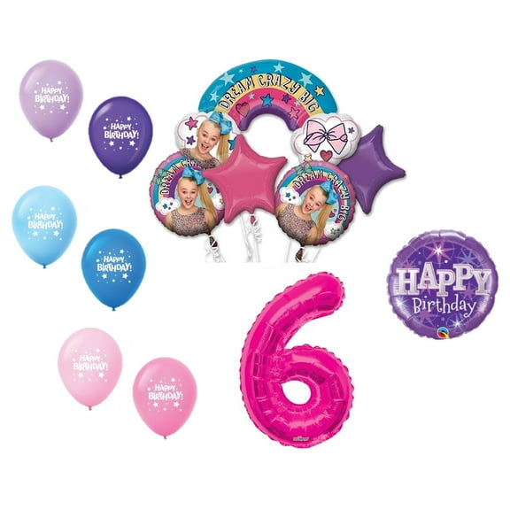 JoJo Siwa 6th Birthday Party Large Decoration Balloon Bundle, for 6 Year Old