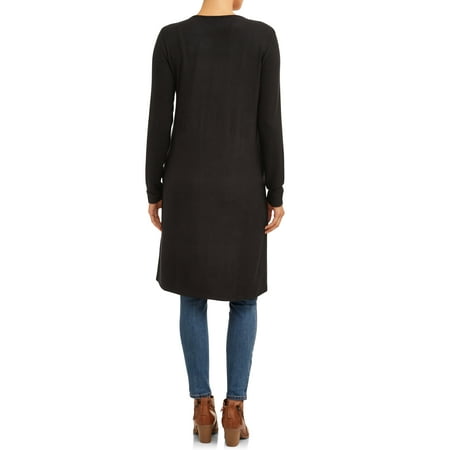 Time and Tru Womens Hacci Duster Cardigan With Pockets