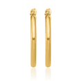 thumbnail image 5 of 14K Solid Yellow Gold Round Medium Hoop Earrings, 5 of 11