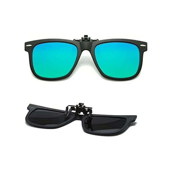 Kids Polarized Clip On Sunglasses Teen Boys Girls Square Flip Up Clip-on Sunglasses Over Glasses
