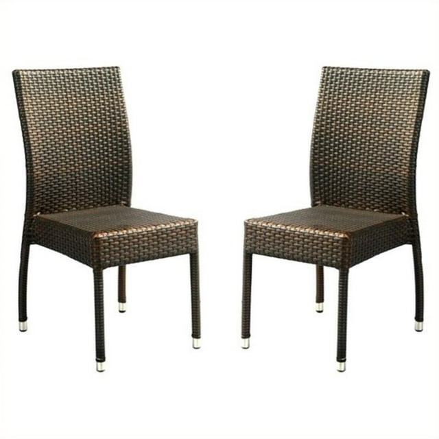 Safavieh Newbury Chaise en Osier Marron (Lot de 2)
