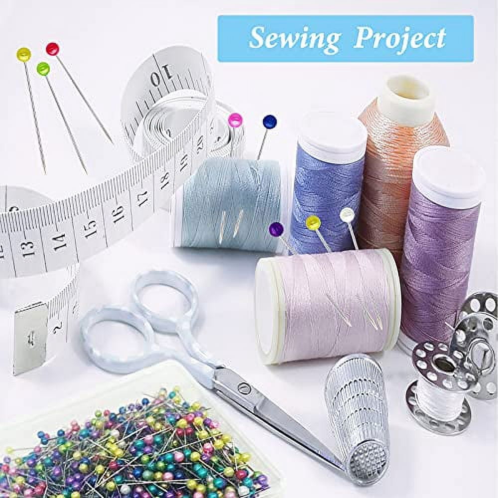600PCS Sewing Pins Straight Pin for Fabric, Pearlized Ball Head Quilting Pins Long 1.5inch, Multicolor Corsage Stick Pins for Dressmaker, Jewelry DIY Decoration, Craft and Sewing Project