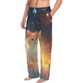 thumbnail image 6 of Salouo Starry Sky Constellation Cat Print Pajama Pants for Men, Lounge Pants Elastic Waistband Casual Men's sleepwear Loungewear Sleep Pajama Pant -XX-Large, 6 of 7
