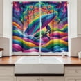 thumbnail image 3 of Ambesonne Nautical Kitchen Curtains, Psychedelic Rainbow Colors, 55"x39", Multicolor, 3 of 3