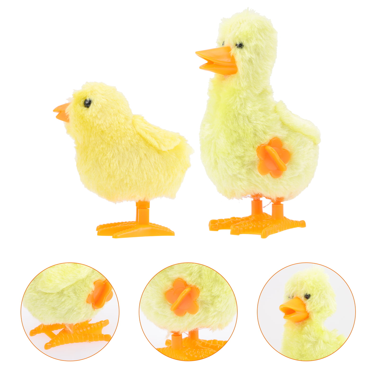 NICEXMAS 1Set Wind-up Toys Adorable Chicken Clockwork Toy Plush Wind-up  Duck Toy 