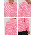 thumbnail image 6 of INSPIRE CHIC Men's Shirt Polka Dots Pattern Point Collar Long Sleeve Button Down Shirt 46 Light Pink, 6 of 6