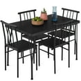 thumbnail image 2 of Best Choice Products 5-Piece Indoor Modern Metal Wood Rectangular Dining Table Furniture Set w/ 4 Chairs - Black, 2 of 8