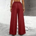 thumbnail image 6 of Cotton Linen Teacher Outfits for Women Drawstring Elastic High Waisted Palazzo Pants Casual Wide Leg Long Lounge Pant Trousers Loose Fit Fashion Trendy Slacks 2026 Summer Outfits, 6 of 7