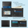 thumbnail image 2 of Cshidworld Men's Wallet, 6 Card Slots and 1 ID Window, 2 Cash Compartments, One Zippered Coin Pocket, Simple RFID Front Pocket, Slim Front Pocket Wallet, Black, 2 of 6