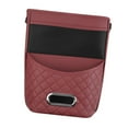 thumbnail image 2 of AMLESO Car Seat Organizer Storage Pocket Phone Holder for Car Headrest Hanging Multifunctional Tissue Storage Bag PU Leather Red, 2 of 9