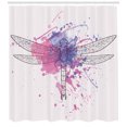 thumbnail image 3 of Ambesonne Street Shower Curtain, Grunge Moth Dragonfly, 69"Wx75"L, Black White and Purple, 3 of 3