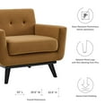 thumbnail image 3 of Armchair Accent Chair, Brown, Velvet, Modern Contemporary, Mid Century Living Hotel Lounge Cafe Lobby, 3 of 8