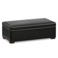 thumbnail image 3 of Gabbie 48" Wide Contemporary Storage Ottoman in Midnight Black PU faux leather, 3 of 14