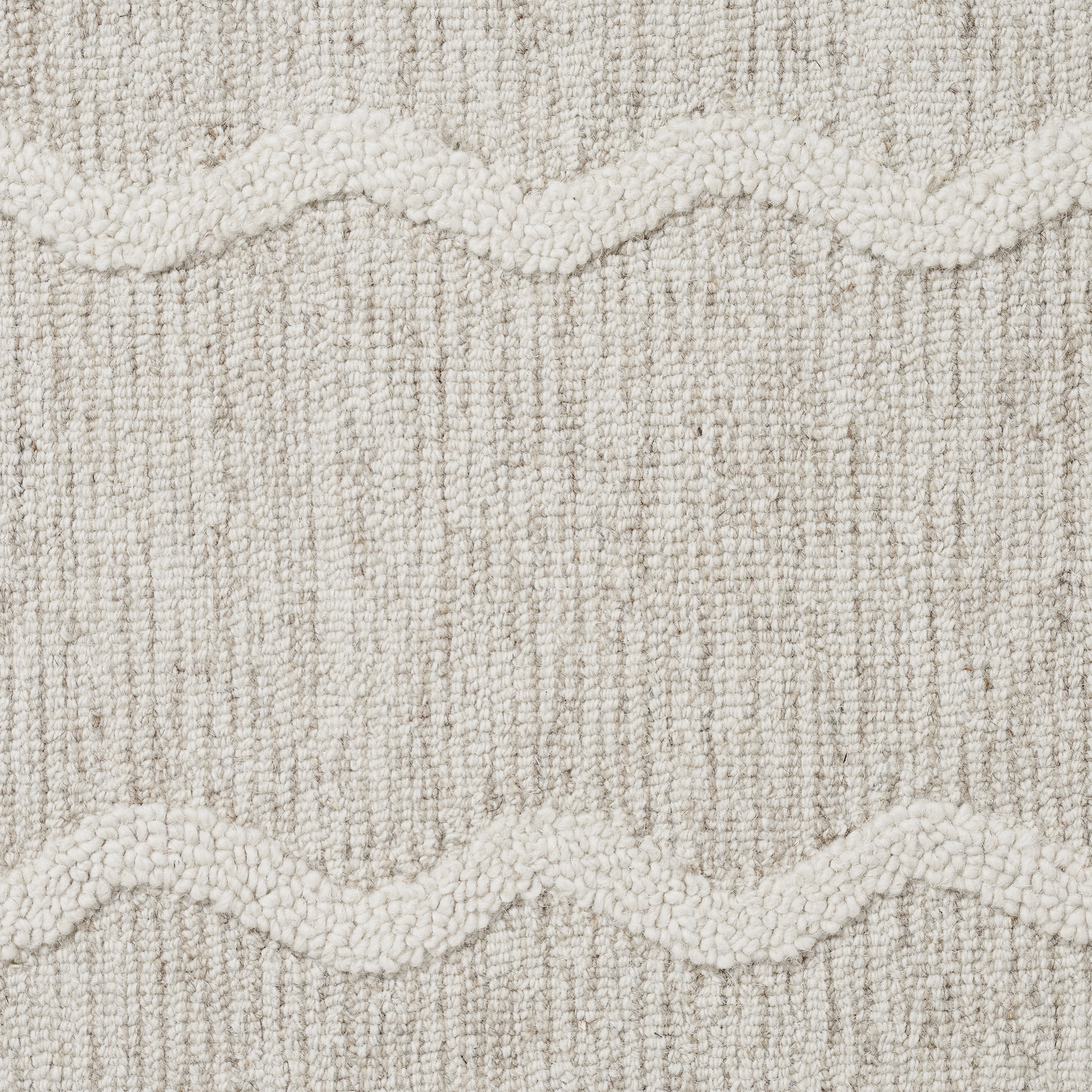 My Texas House Stella Ivory Scallop Wool Indoor Area Rug, 24" x 36"