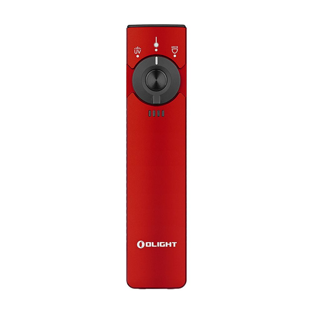 OLIGHT Arkfeld Pro Flat Rechargeable EDC Flashlight with 1300 Lumens LED Light UV and Laser(Red CW 5700K-6700K)
