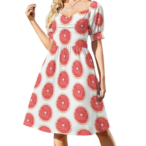 Vestido de manga corta con rodajas de pomelo, mono de verano para mujer
