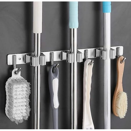 Stainless Steel Broom Holder Wall Mounted Mop Holder Mop Clip Rack Broom Hanger Rack Non Marking Stickers Mop Hook I4236043189