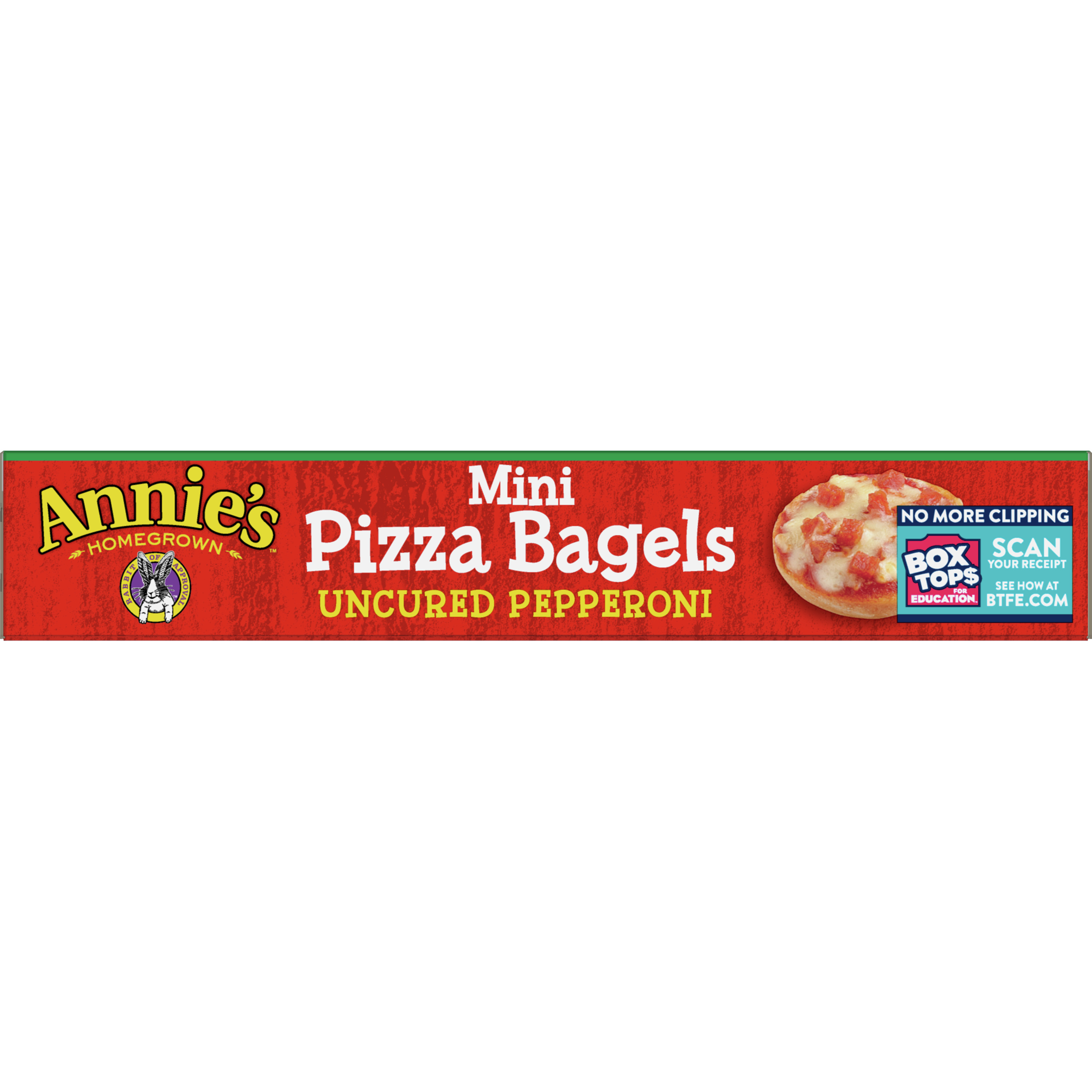 Annies Mini Frozen Pizza Bagels Uncured Pepperoni With Tomato Sauce And Cheese 665 Oz 