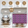 thumbnail image 6 of Purple Boho Window Privacy Film, Country Abstract Geometric Ethnic Aesthetic Static Cling UV Sun Blocking Tint Film Heat Control Windows Films for Bedroom Bathroom, Window Stickers 17.7"x39.3", 6 of 8