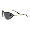 thumbnail image 3 of Classy Rimless Oval Metal Rim Luxury Gentlemanly Sunglasses Gold - Black, 3 of 4
