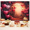 thumbnail image 5 of 8 x 6 ft Valentine's Day Party Background Red Rose Garden Wall Red Rose Love Heart Background Banner Birthday Party Artistic Portrait Decoration Backdrop Photo Studio, 5 of 5