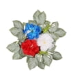 thumbnail image 2 of JeashCHAT 4th of July Floral Candle Ring Wreath, Patriotic Red White Blue Artificial Flower Candle Holder 9.84" for Independence Day Memorial Day Table Centerpiece Decor, 2 of 6