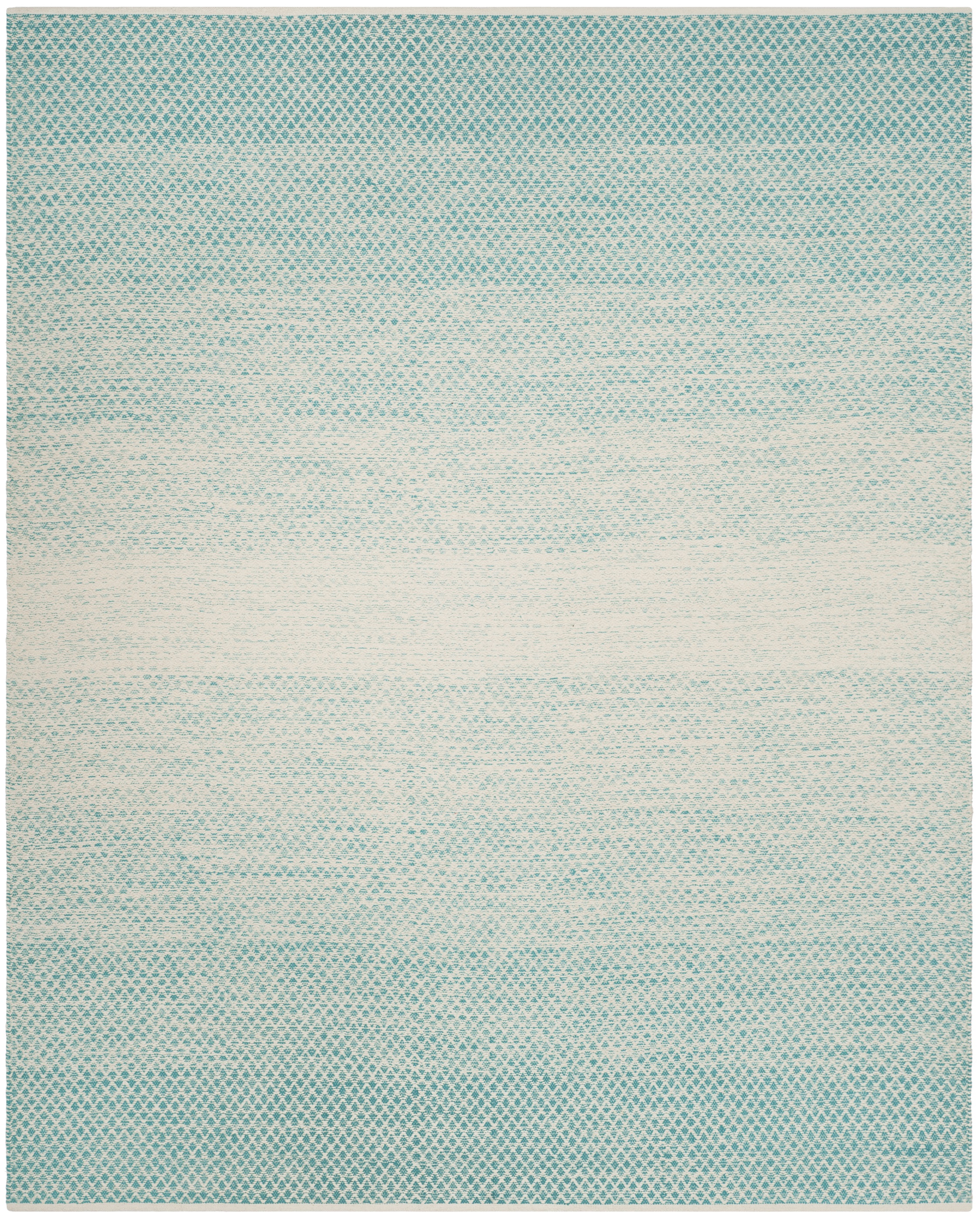SAFAVIEH Montauk Vaughn Geometric Cotton Area Rug, Turquoise/Ivory, 8' x 10'