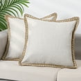 thumbnail image 2 of Unique Bargains Linen Pillow Covers Solid Color Throw Pillow Covers for Home Sofa 1 Pair White 18" x 18", 2 of 6