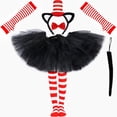 thumbnail image 2 of Falda tutú con sombrero de Dr. Seuss, disfraz para niña, conjunto de ropa para fiesta de carnaval de Halloween, faldas de tul con tutú de gato negro para niña, 2 of 5