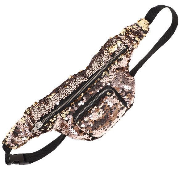 SECLINS Bag de cintura Cosmética Cosmética Fanny Pack Casual cintura Polla (Champagne & Gold)