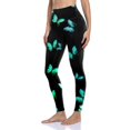 thumbnail image 5 of Goindgs Women's Leggings Elastic Waist Athletic Floral Printed High Waist Stretch Tight Running Sports Yoga Pants Green XXL, 5 of 7