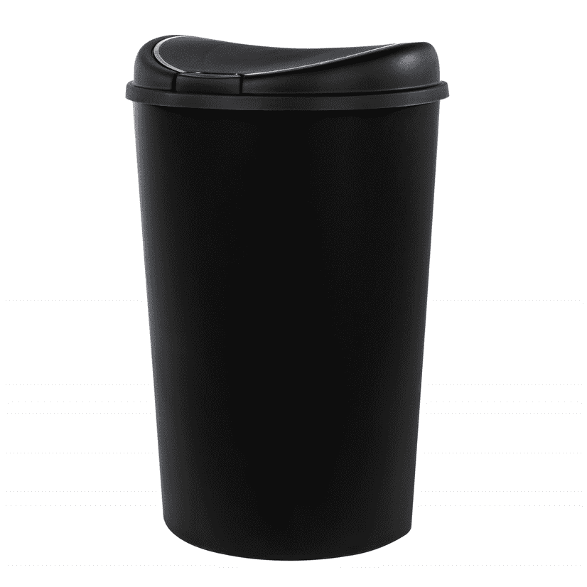 Hefty 12.8Gal SemiRound Touch Lid Trash Can, Black