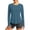 Blue, variant on Rvasteizo T Shirts for Women Solid Round Neck Casual Long Sleeve Thumb Hole Sun Protection Light Summer Ladies Daily Relaxed Pullover Blouse Top