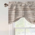 thumbnail image 4 of Vintage Farmhouse Tie Up Valance Curtains for Windows, Kitchen Curtains Window Treatments, Country Retro Beige Wooden Grain Short Window Shades Valances for Bedroom Bathroom Cafe 54"x18", 4 of 8