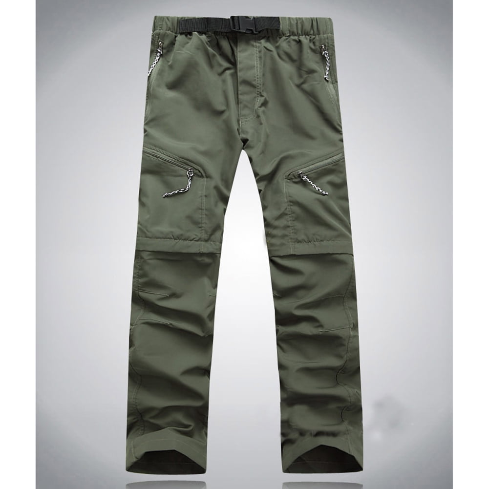 Men Detachable Outdoor Anti-UV Quick Dry Hiking Pants Camping Stretch Trousers 