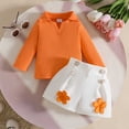 thumbnail image 2 of FYDUU Toddler Girl Clothes Long Sleeve Ribbed T Shirt Tops Floral Shorts 2 Piece Baby Girls Fall Winter Outfits Leisure Versatile 2-3 Years, 2 of 4