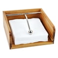 thumbnail image 3 of DUCIHBA Cocktail Napkin Holder - Decorative Beverage Caddy - Wood, Brown - 7" W x 7" D x 3" H inch, Metal Bar, Counter, 3 of 7