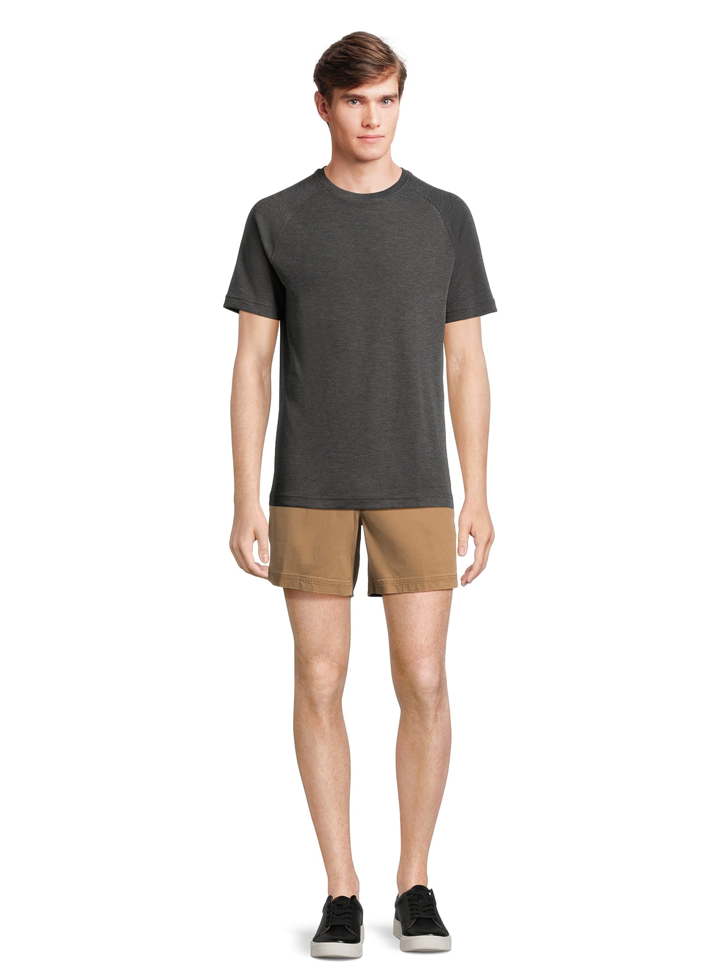 George Men's and Big Men's Twill Pull On Shorts with Drawstring Waist, 8" Inseam, Sizes S-2XL