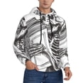 thumbnail image 2 of Kdxio Skeleton Book Lover Print Mens Casual Hooded Collar Drawstring Hoodies Pullover Sweatshirts Casual Long Sleeve Shirts-Large, 2 of 7
