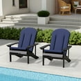 thumbnail image 6 of Pellebant High-Back Adirondack Chair Cushions Set of 2, 50"x20"x2.5", Outdoor/Indoor Patio Cushions with Ties, Water-Resistant, Fade-Resistant, Comfortable Foam Padding (Navy Blue), 6 of 7