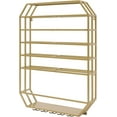 thumbnail image 1 of MONIPA 27.6'' x 6.7'' x 39.4'' 6-Tier Wall Mounted Wine Rack Golden Metal Floating Bar Shelves Wine Shelf for Bedroom, Kitchen, Living Room, Bathroom, Home Office, 1 of 9
