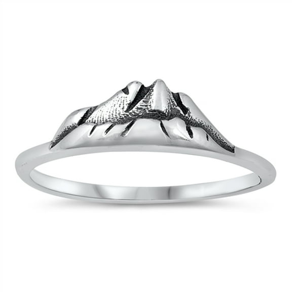 Detailed Mountain Travel Ring .925 Sterling Silver Band Jewelry Female Male Unisex Size 9