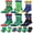 Black/Green/Blue/Red/Yellow, variant on 5 Pairs Men's Cotton Soccer Crew Socks, Silly Socks Crazy Socks for Men, Novelty Athletic Color Block Socks with Gifts for Soccer Fans, Match Day, Training & Casual Wear, 7-10